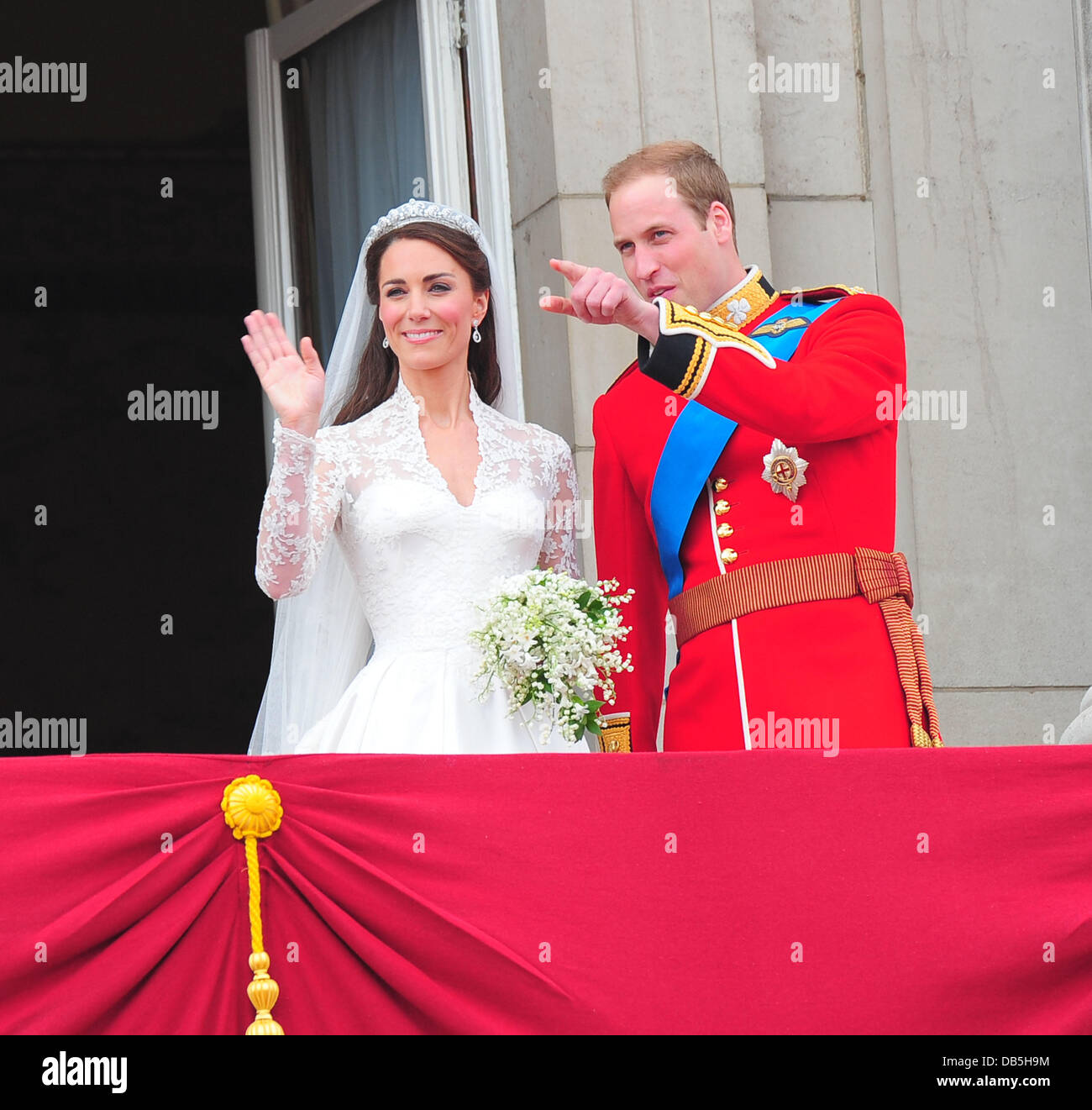 Prinz William und Catherine Middleton Hochzeit von Prinz William und Catherine Middleton - Buckingham Palace Balkon London, England - 29.04.11 Stockfoto