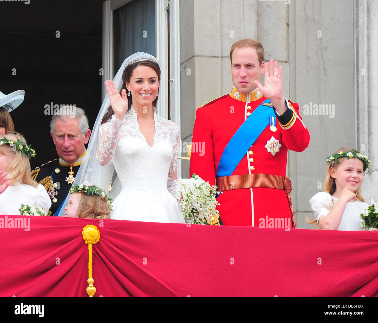 Prinz William und Catherine Middleton Hochzeit von Prinz William und Catherine Middleton - Buckingham Palace Balkon London, England - 29.04.11 Stockfoto