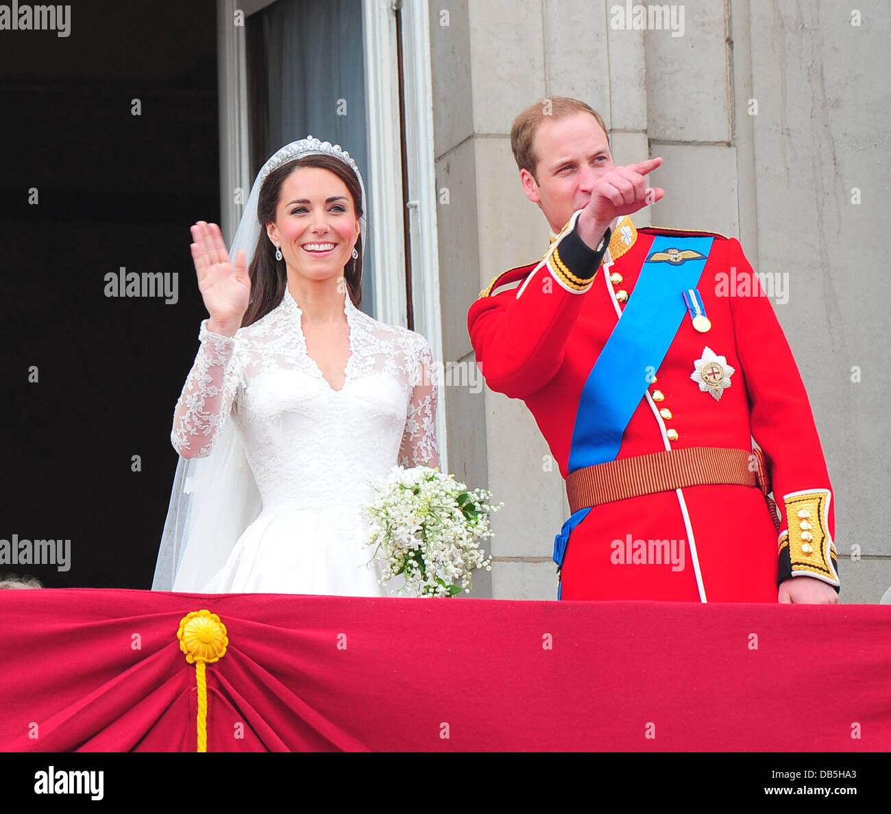Prinz William und Catherine Middleton Hochzeit von Prinz William und Catherine Middleton - Buckingham Palace Balkon London, England - 29.04.11 Stockfoto