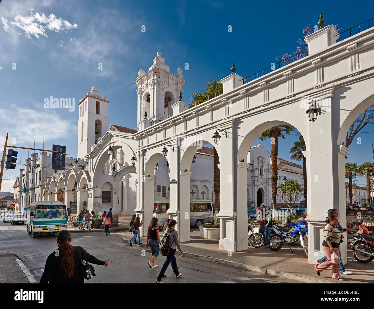 Kirche von San Francisco, Calle San Alberto, Kolonialbauten, Sucre, Bolivien, Südamerika Stockfoto