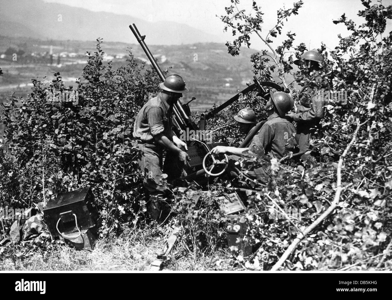 Militär, Italien, Flak, italienische leichte AA-Kanone, um 1940, zusätzliche-Rechte-Clearences-nicht vorhanden Stockfoto