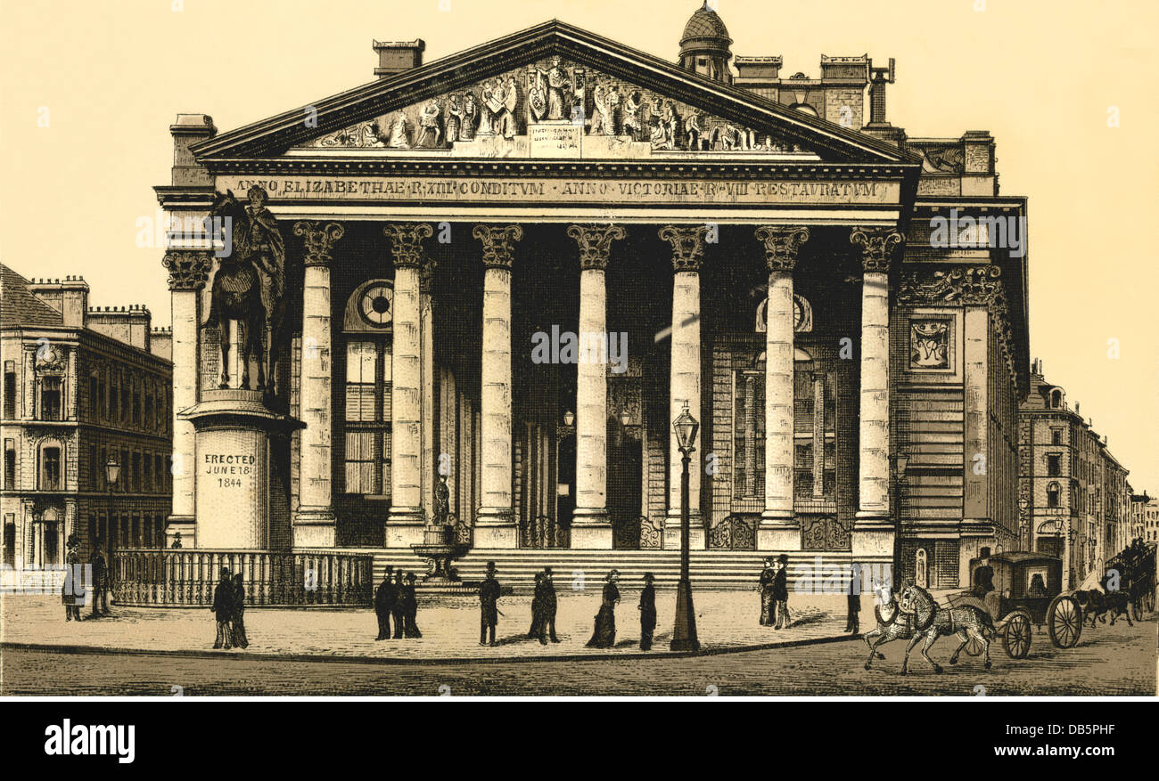 Geographie / Reisen, Großbritannien, London, Royal Exchange, Lithographie ab ca. 1890, Additional-Rights-Clearences-not available Stockfoto