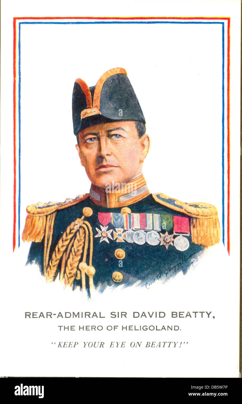 Weltkrieg eine Postkarte von RearAdmiral Sir David Beatty