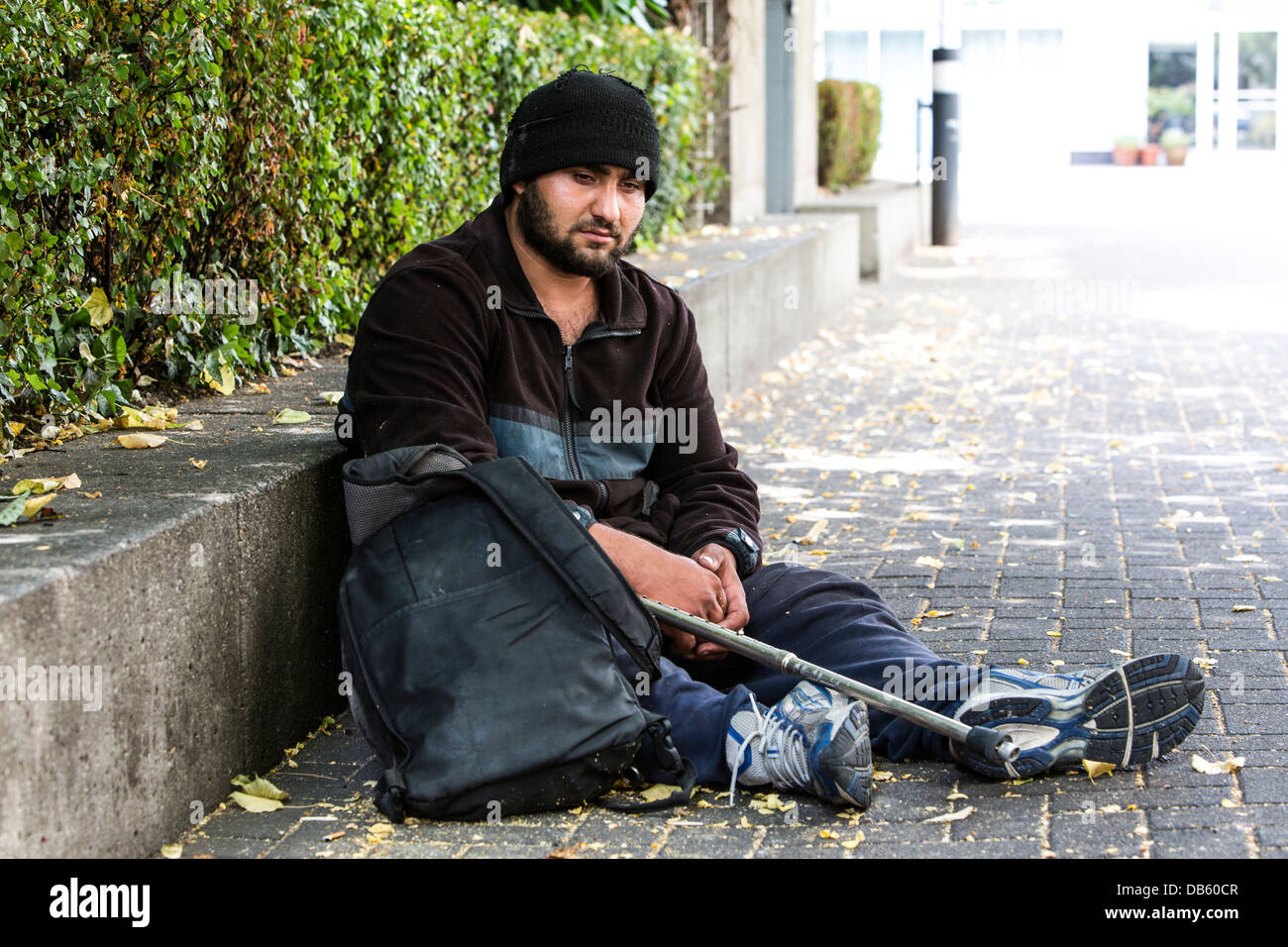 Obdachlose Bettler T 34 auf der Straße, Deutschland, Europa, 2013 Stockfoto