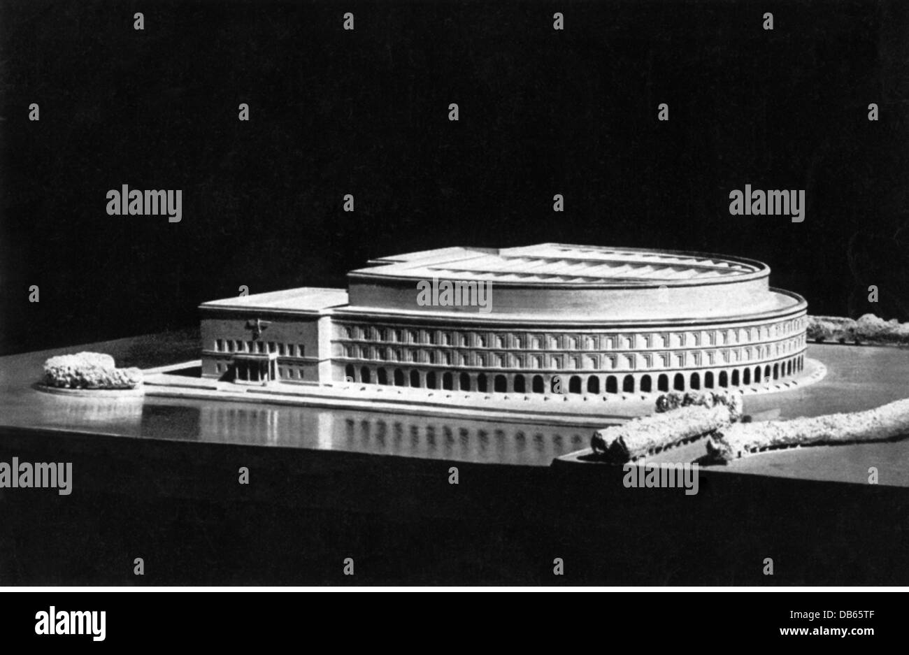 Nationalsozialismus, Architektur, Kongresshalle in der Reichsparteitagsgeldhalle, Nürnberg, Modell, Entwurf Ludwig Ruff und Franz Ruff, 1935, Zusatzrechte-Clearences-nicht vorhanden Stockfoto