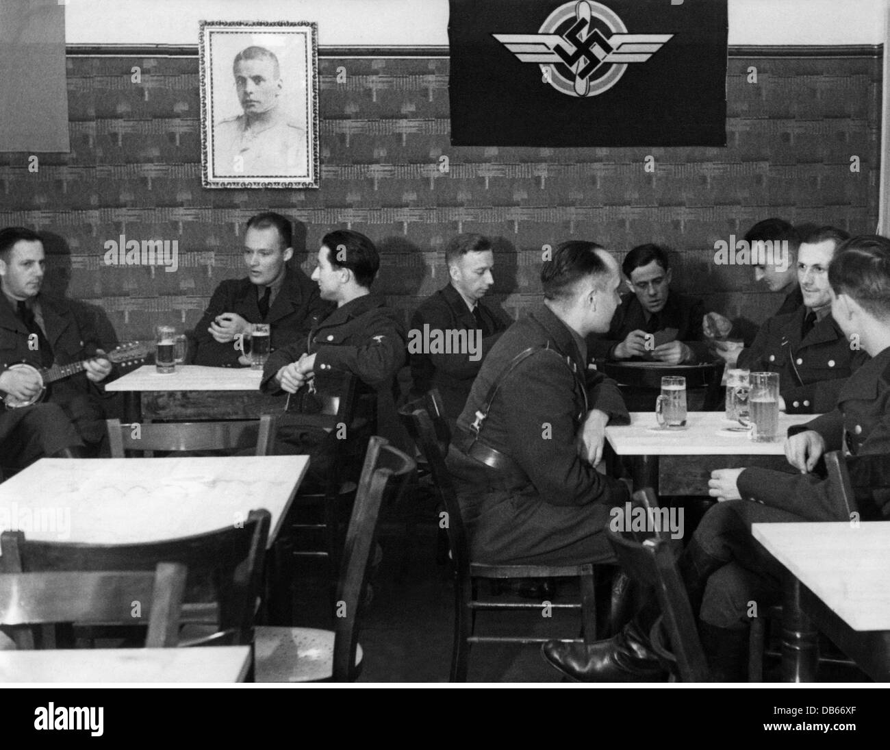 Nationalsozialismus, Organisationen, NS-Fliegerkorps, Segelsturm in der Messehalle Oswald Boelcke des 1. Sturms, 2ns-Gruppe, um 1935, Zusatzrechte-Clearences-nicht vorhanden Stockfoto