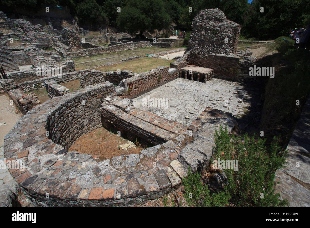 Überreste der alten römischen Badehaus bei Butrint in Albanien Stockfoto
