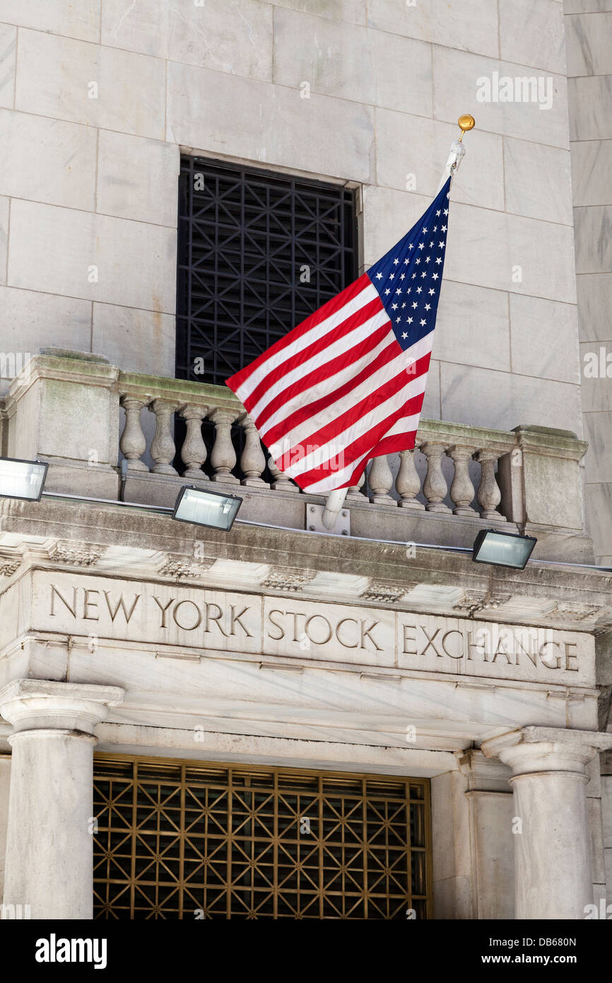 Fassade von der New York Stock Exchange Stockfoto