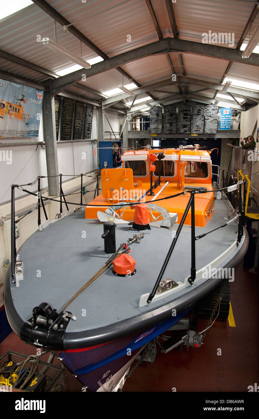 RNLI Lifeboat Grace Darling im Dock gemeinsame Hafen northumberland Stockfoto