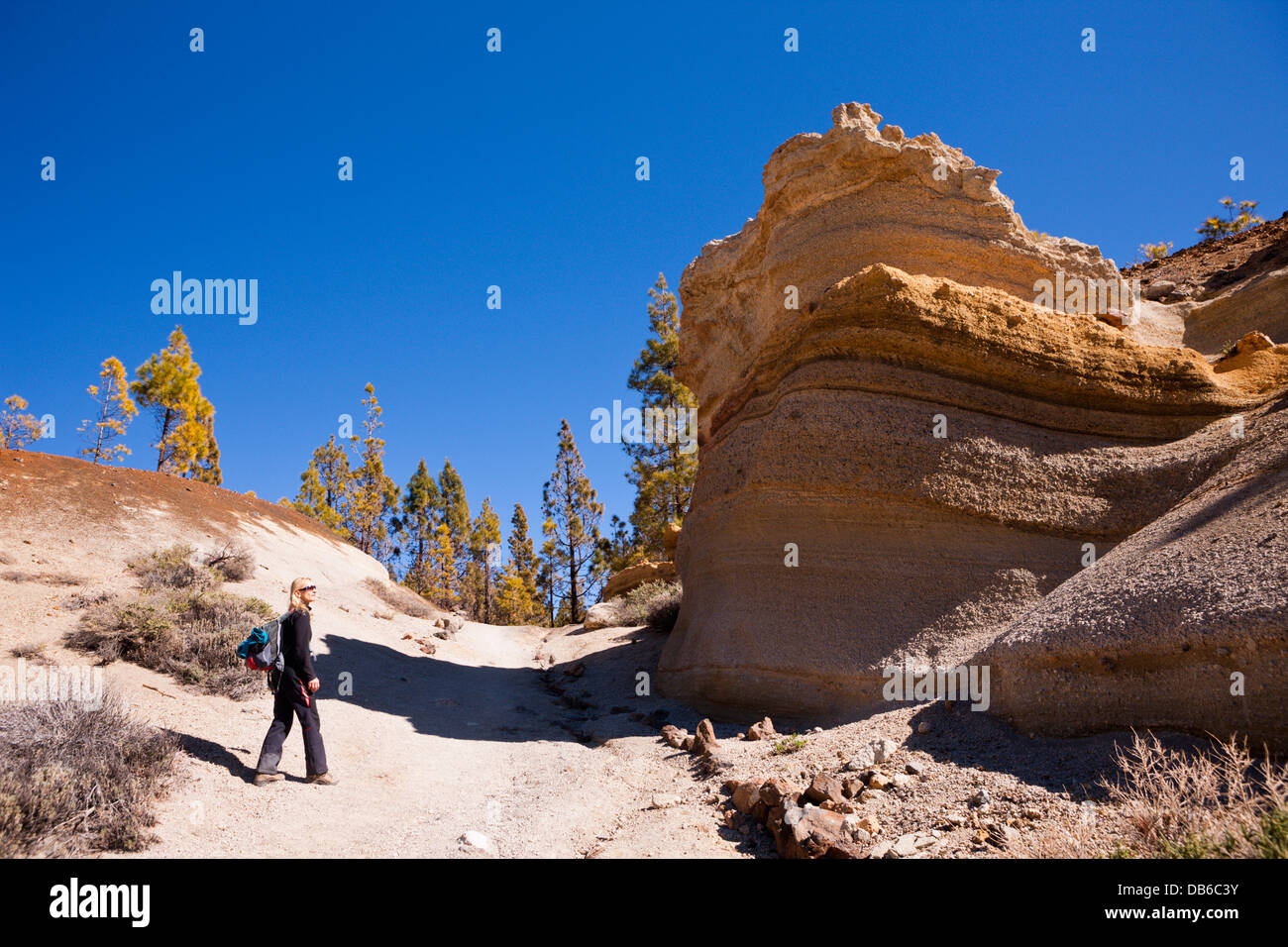 Bims-Stein-Formation in der Nähe von Vilaflor, Teneriffa, Kanarische Inseln, Spanien Stockfoto