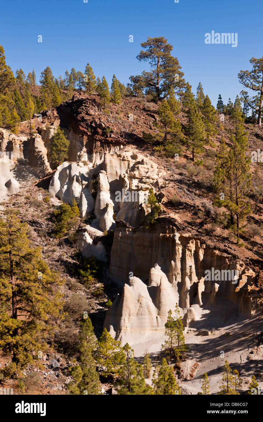 Mondlandschaft Paisaje Lunar im Teide-Nationalpark, Teneriffa, Kanarische Inseln, Spanien Stockfoto