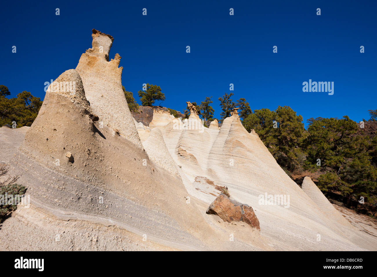 Mondlandschaft Paisaje Lunar im Teide-Nationalpark, Teneriffa, Kanarische Inseln, Spanien Stockfoto
