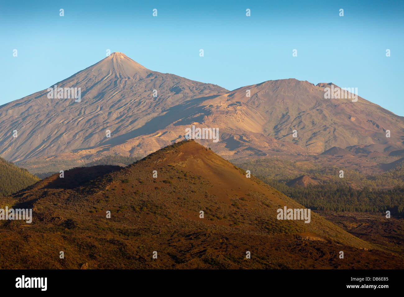 Mount Teide gesehen aus Nordwest, Teneriffa, Kanarische Inseln, Spanien Stockfoto