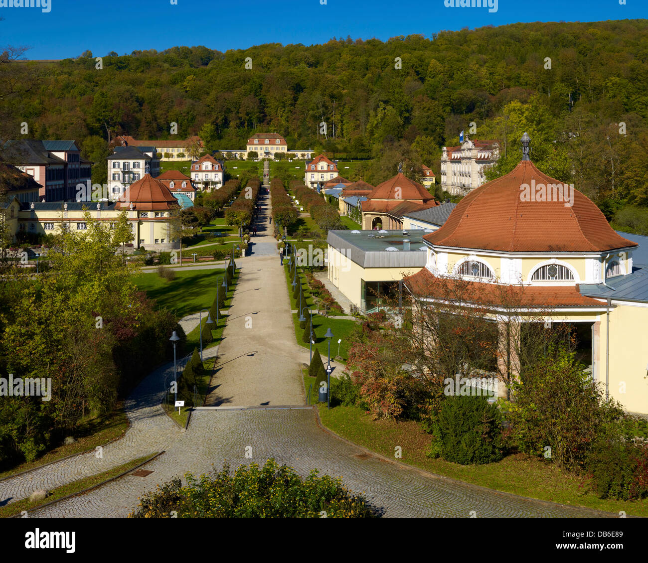 Zentrale Achse in Richtung Fürstenhof Palast, Staatsbad Bad Brueckenau ...