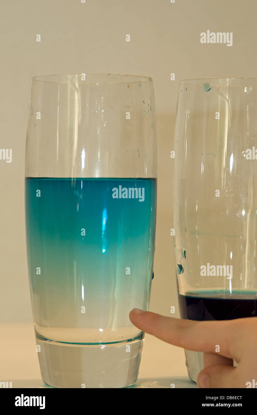 Wissenschaft zu experimentieren - high-Density-Wasser Stockfoto