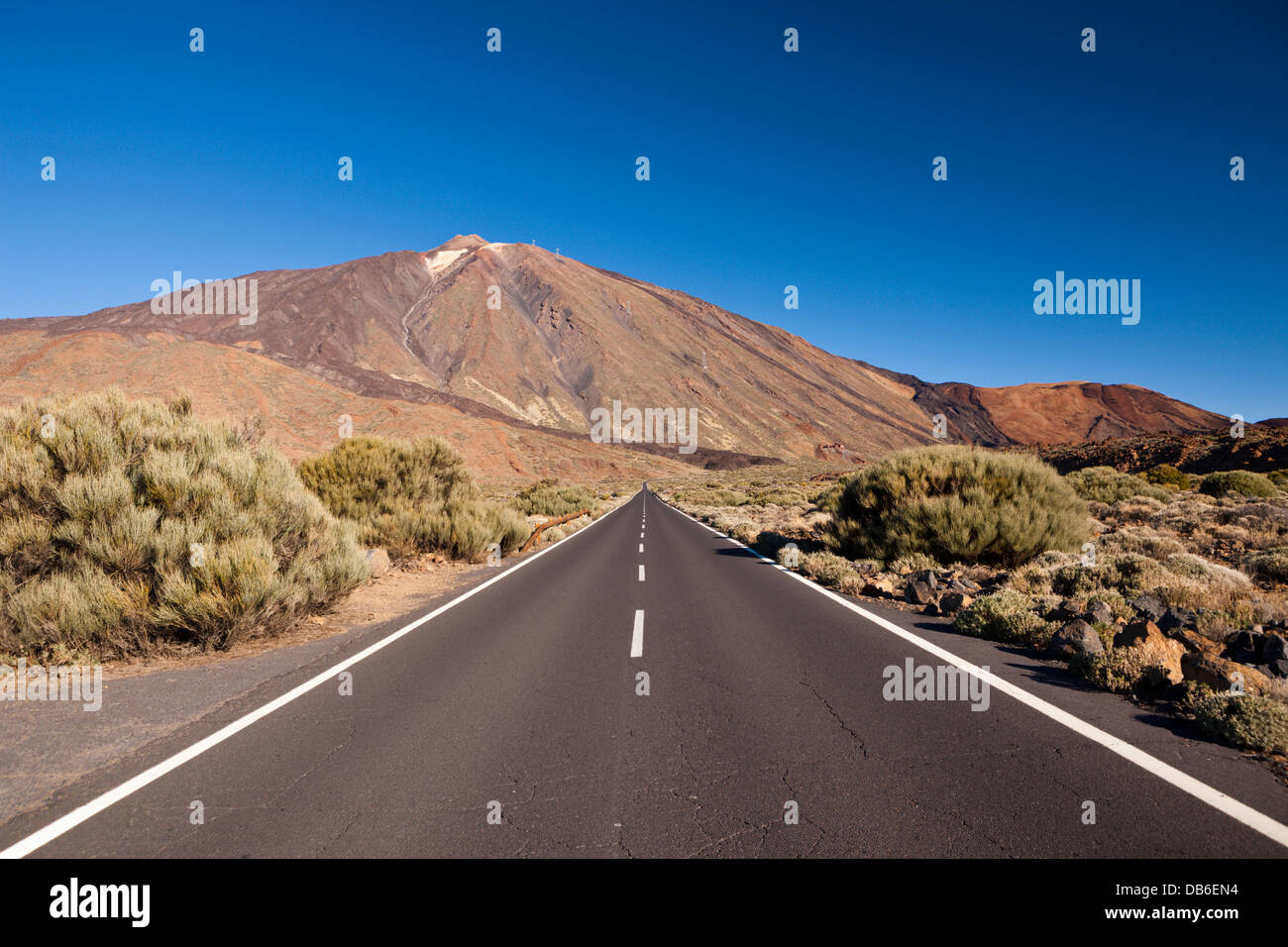 Straße TF 21 zum Vulkan Teide, Teneriffa, Kanarische Inseln, Spanien Stockfoto