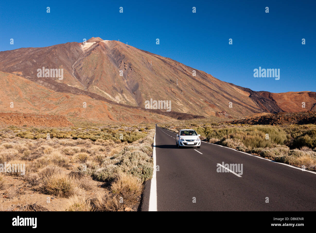 Straße TF 21 zum Vulkan Teide, Teneriffa, Kanarische Inseln, Spanien Stockfoto