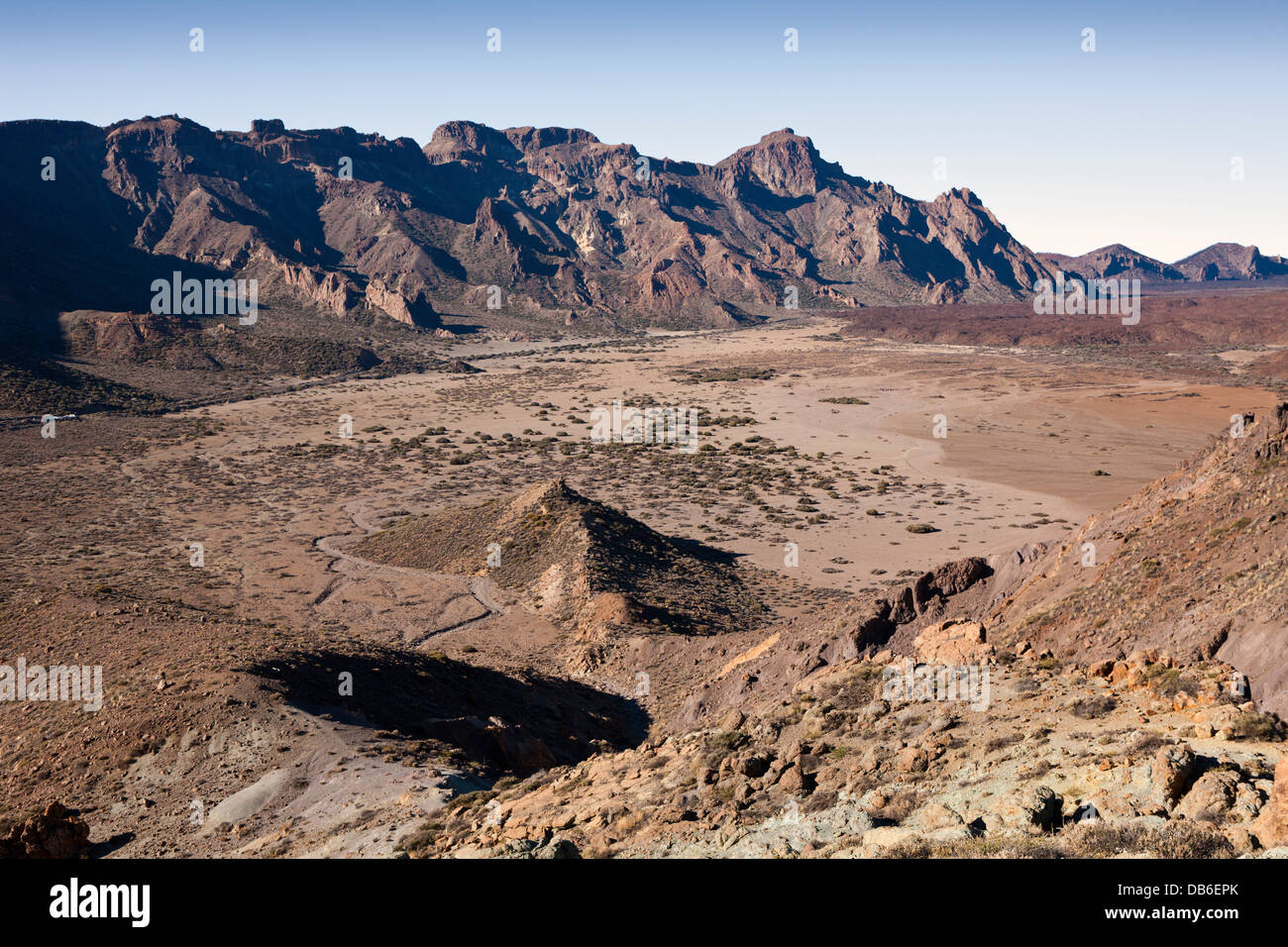 Blick von Roques de Garcia, die Canadas am Nationalpark Teide, Teneriffa, Kanarische Inseln, Spanien Stockfoto