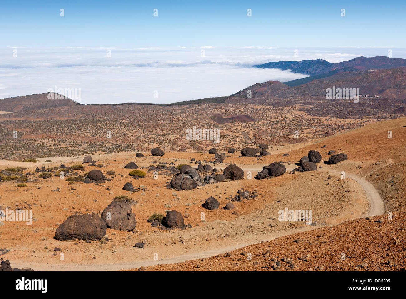 Teide Eiern oder Lava Accreation Kugeln im Teide-Nationalpark, Teneriffa, Kanarische Inseln, Spanien Stockfoto