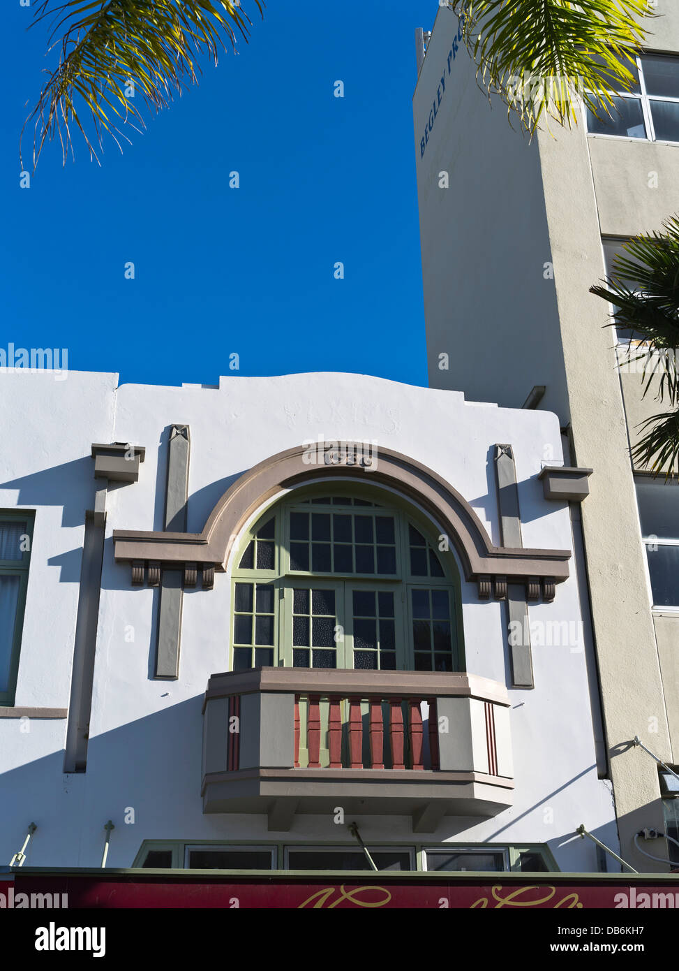 dh Emerson Street NAPIER Neuseeland Art Deco Olympic Eigenschaften Baustil spanische Mission Geschmack Stockfoto