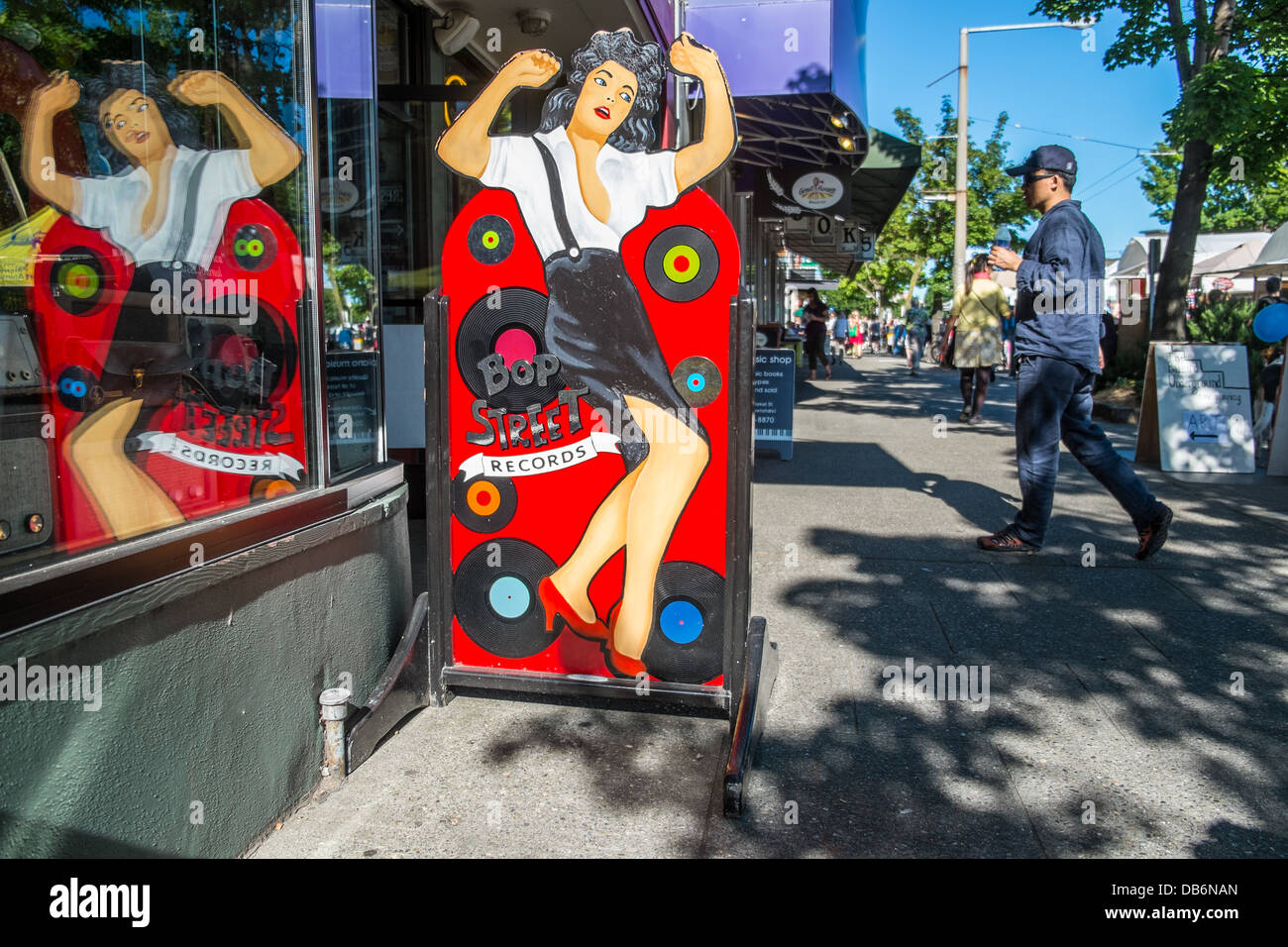 Eine altmodische Plattenladen in Seattle Stockfoto