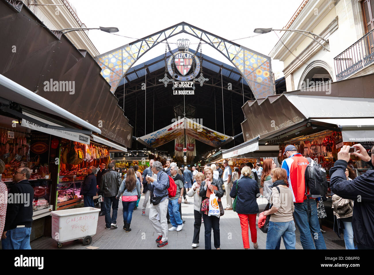 St. Josep la Boqueria-Markt in el raval Barcelona-Katalonien-Spanien Stockfoto