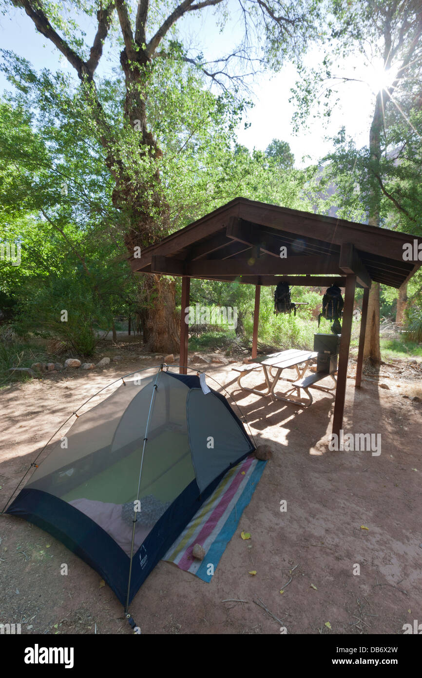Indian Garden Campground, Bright Angel Trail, South Rim, Grand Canyon Nationalpark in Arizona. Stockfoto