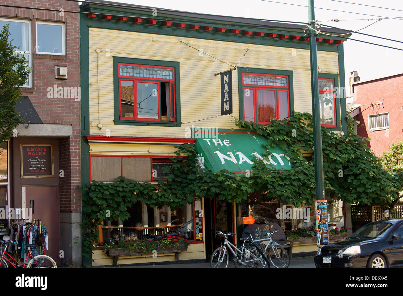 NAAM vegetarisches Restaurant auf West 4th Avenue in Vancouver, BC, Kanada Stockfoto