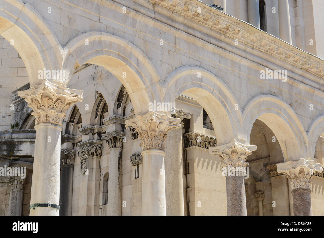 Diokletianpalast Ruinen in Split Kroatien Stockfoto