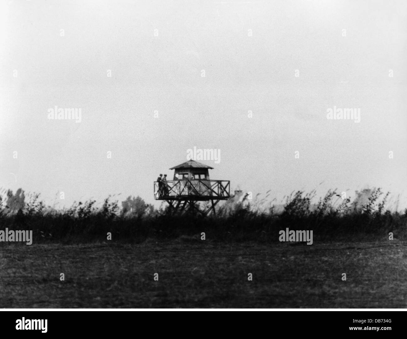 Geographie / Reisen, Deutschland, Grenzen, innerdeutsche Grenze, Wachturm, Ostdeutschland, 1960er Jahre, Zusatzrechte-Clearences-nicht vorhanden Stockfoto