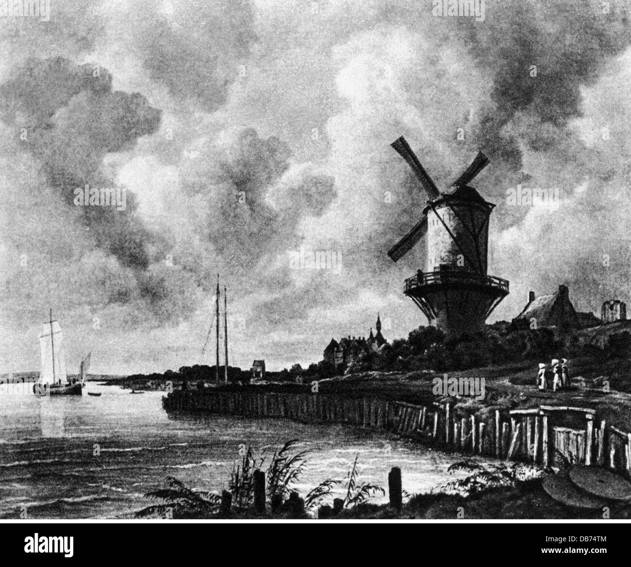Energie, Wind, Windmühle in Wijk bij Duurstede, Malerei, von Jacob van Ruisdael (1628 - 1682), um 1670, zusätzliche-Rechte-Clearences-nicht vorhanden Stockfoto