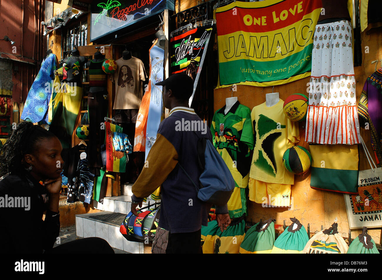 Souvenir-Shop spezialisiert auf Bob Marley, Montego Bay, Jamaika Stockfoto