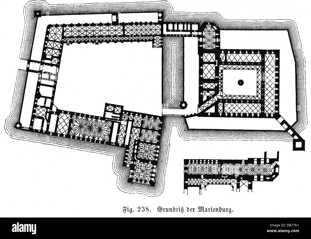 Architektur, Grundrisse, Marienburg, Malbork, Polen, erbaut um 1270 - 1344, zusätzliche-Rights-Clearences-nicht vorhanden Stockfoto