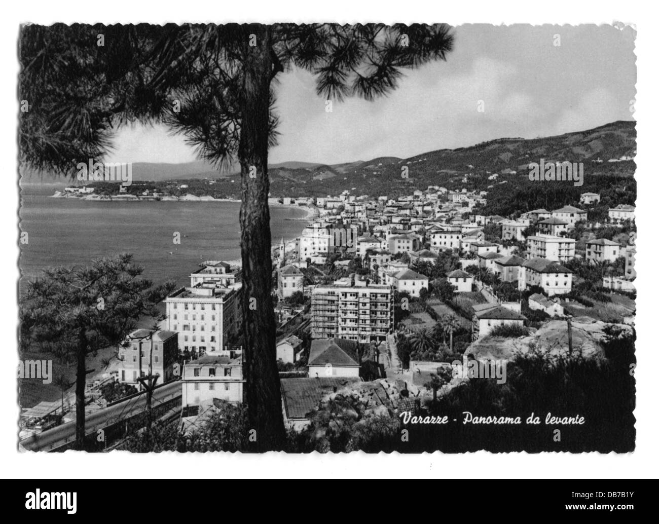 Geographie / Reisen, Italien, Varazze, Panorama, Ansichtskarte, 50er Jahre, Additional-Rights-Clearences-not available Stockfoto