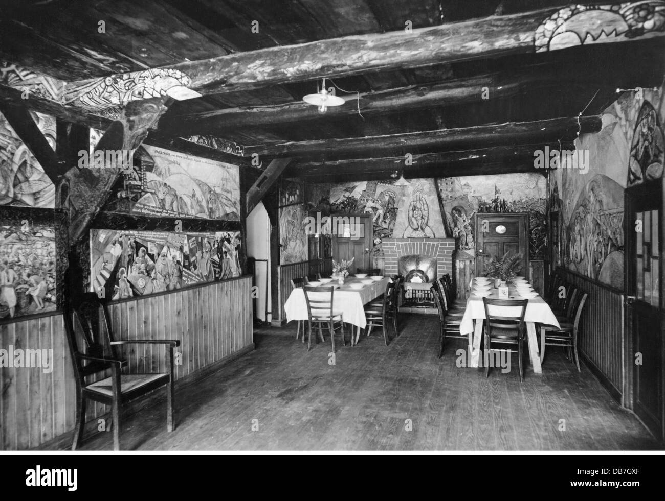 Geographie / Reisen, Deutschland, Worpswede, Gastronomie, Haus im Schluh, Innenansicht, Essecke, 60er Jahre, Zusatzrechte-Clearences-nicht vorhanden Stockfoto