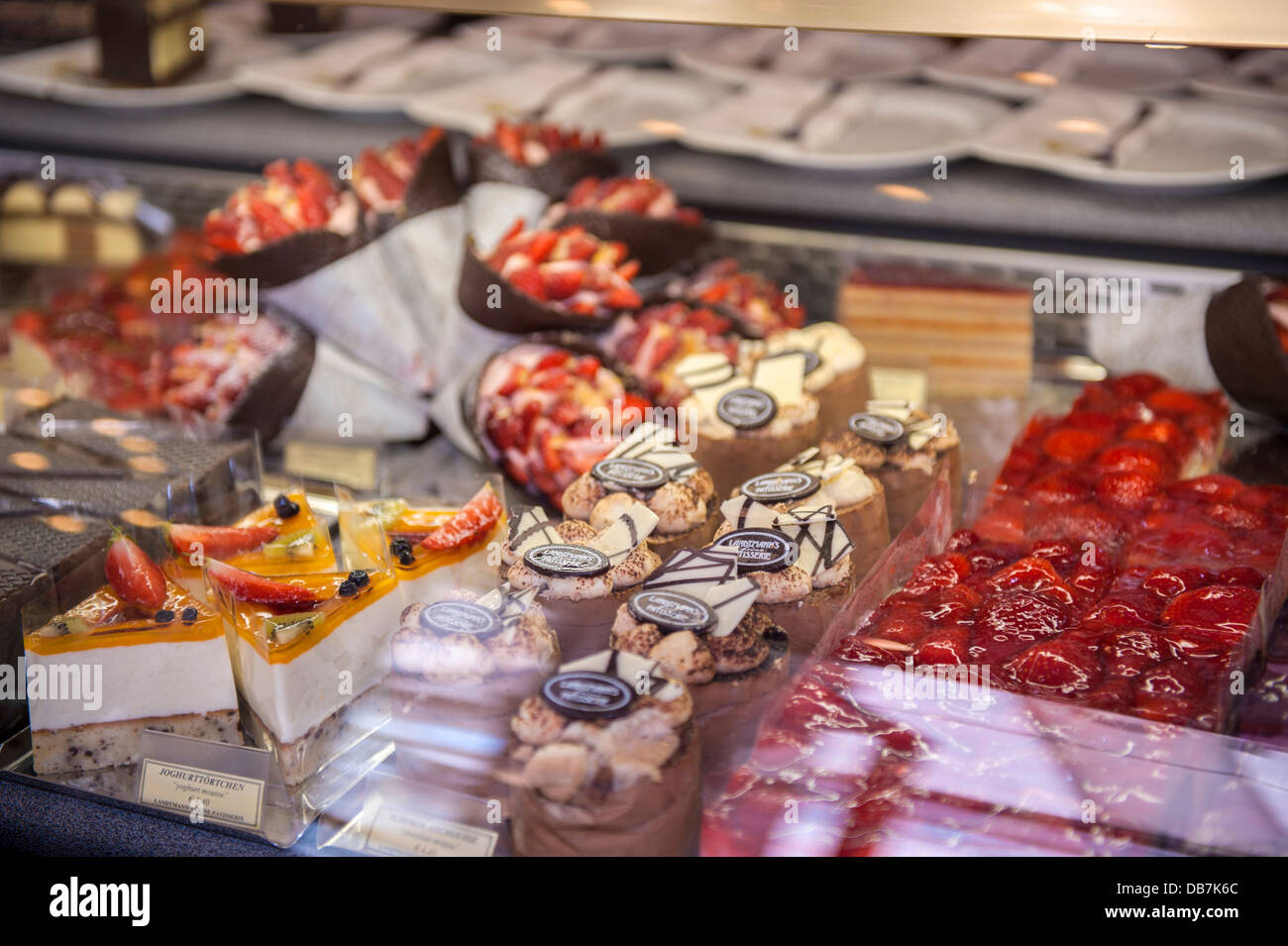 Europa, Österreich, Wien, Cafe Mozart, Dessert. Stockfoto