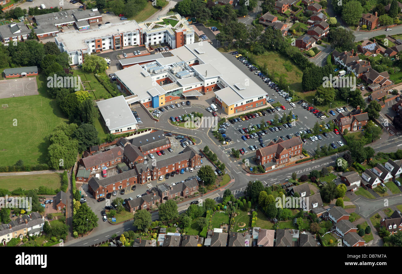 Luftaufnahme von Samuel Johnson Community Hospital in Lichfield, Staffordshire Stockfoto