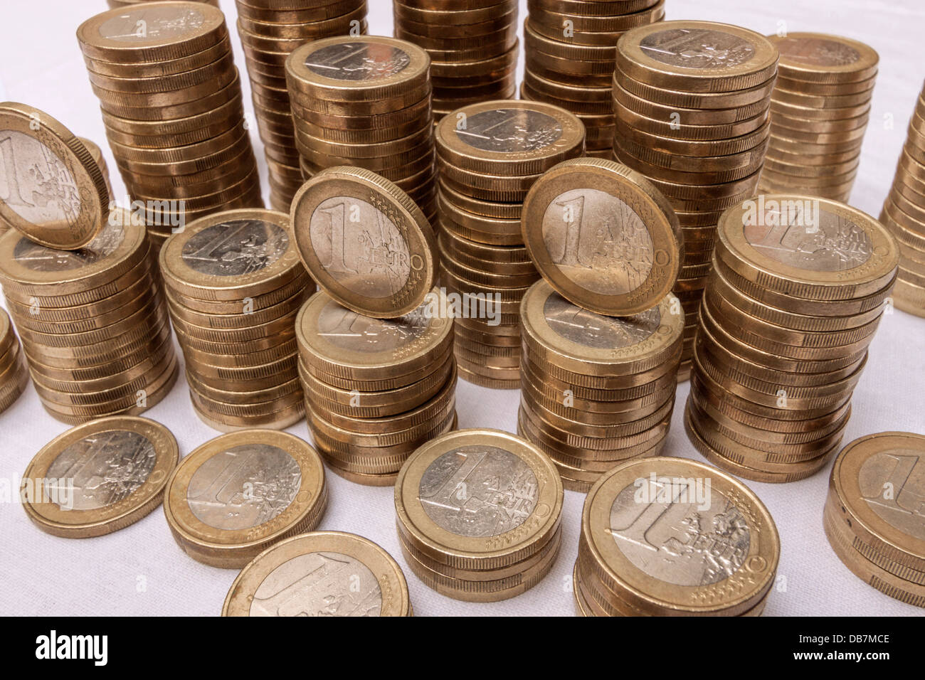 Stapel von Euro-Münzen Stockfoto