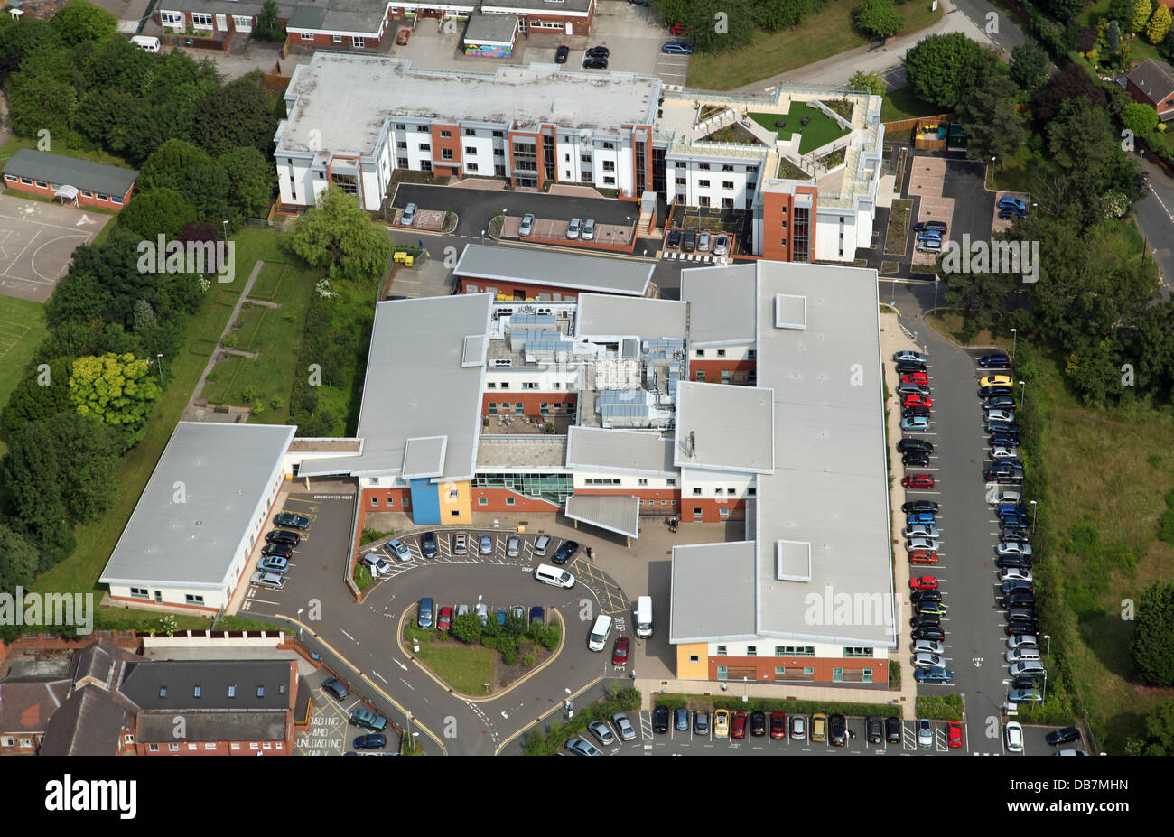 Luftaufnahme von Samuel Johnson Community Hospital in Lichfield, Staffordshire Stockfoto