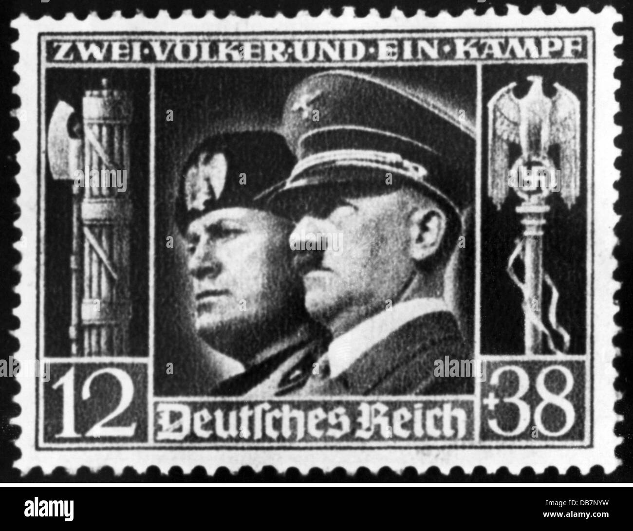 Postsendungen, Briefmarken, Deutschland, 12 + 38 Pfennig Sonderheft, 1941, Zusatz-Rechte-Clearenzen-nicht vorhanden Stockfoto
