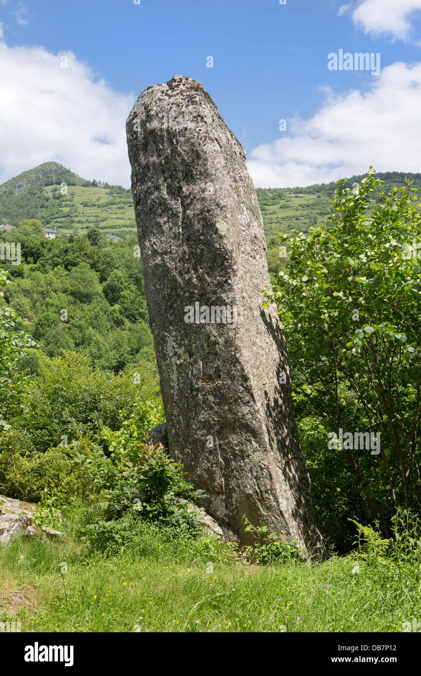 Menhir bei Counozouls, Süden von Frankreich. Stockfoto