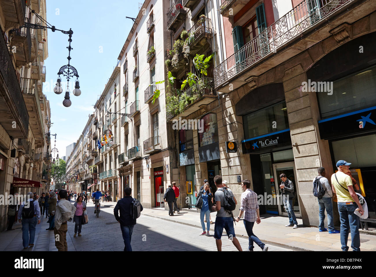 Carrer De La Boqueria shopping Straße gotische Altstadt Barcelona-Katalonien-Spanien Stockfoto