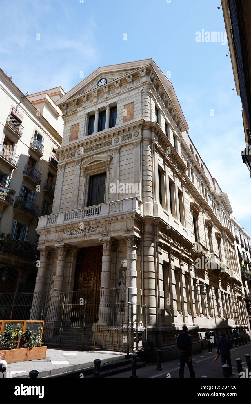 Escuela de Artes Aplicadas y Oficios Artisticos Barcelona-Katalonien-Spanien Stockfoto