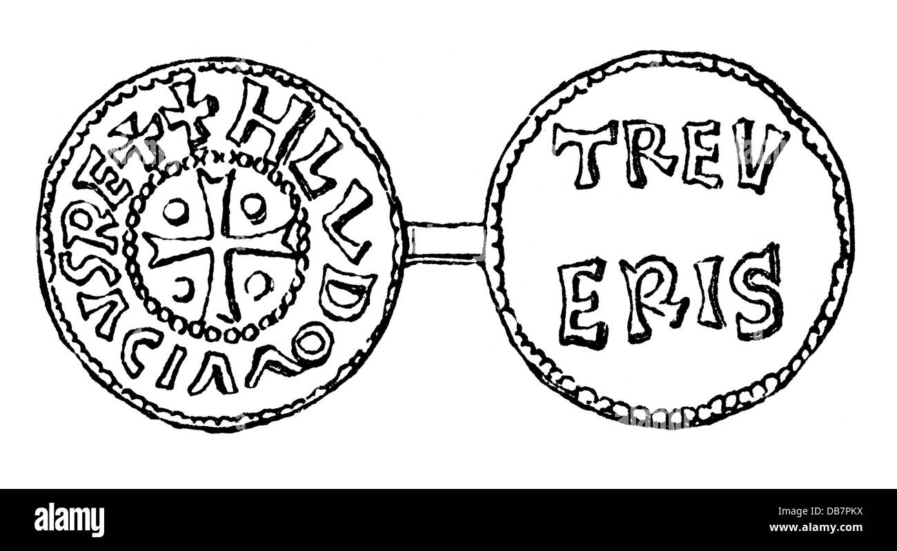 Geld / Finanzen, Münzen, Frankisches Reich, Münze, von König Ludwig dem Deutschen, Mainz, 9. Jahrhundert, Holzstich, nach Cappe, 19. Jahrhundert, 9. Jahrhundert, Mittelalter, Mittelalter, Numismatik, Karolinger Dynastie, Karolinger, Karolinger, Ludwig der Deutsche, Inschrift, Epigraphien, Inschriften, Kreuz, Kreuze, Münze, Münzen, König, Könige, historisch, historisch, Zusatzrechte-Clearenzen-nicht vorhanden Stockfoto