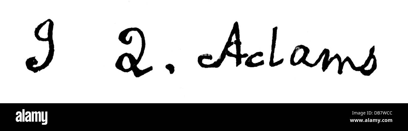 Adams, John Quincy, 11.6.1767 - 17.2.1849, US-amerikanischer Jurist und Politiker, Präsident der USA 4.3.188 - 4.3.1829, Unterschrift, Stockfoto