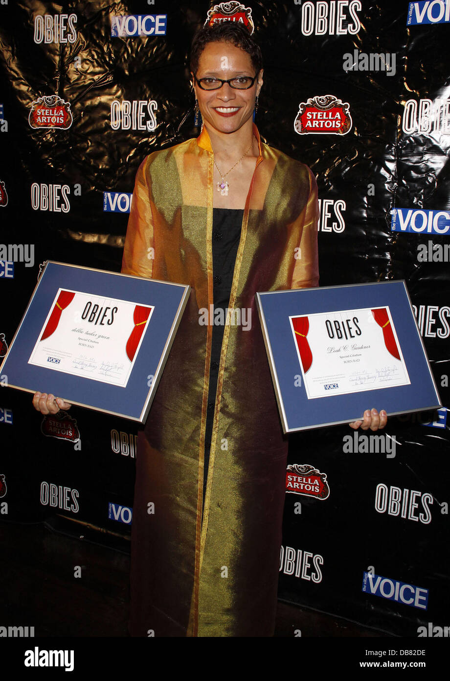 Leah C. Gardiner statt der 56. "Village Voice" Obie Awards Zeremonie in der Webster Hall - Presse Raum New York City, USA - 16.05.11 Stockfoto