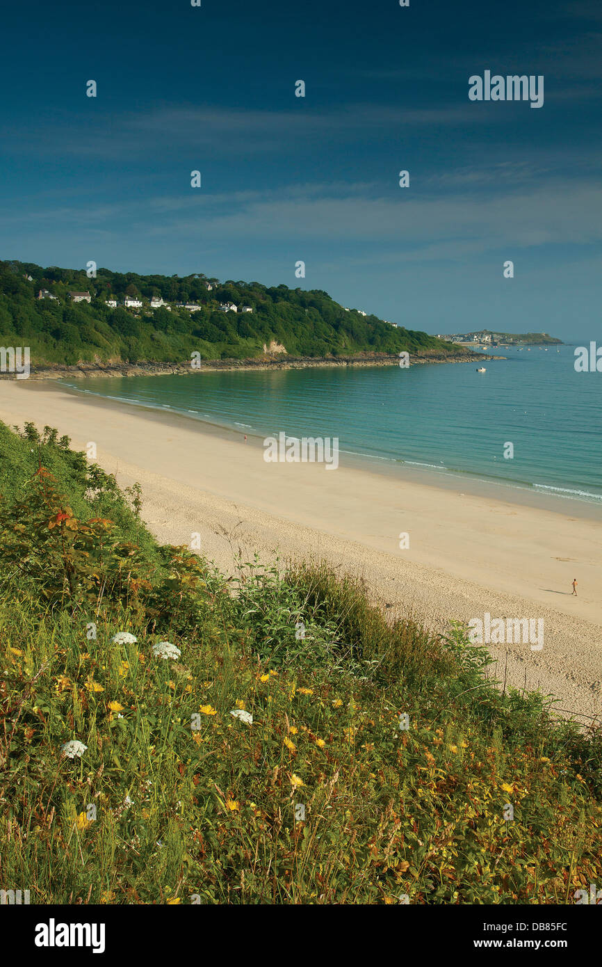St. Ives und St Ives Bay von Carbis Bay Stockfoto