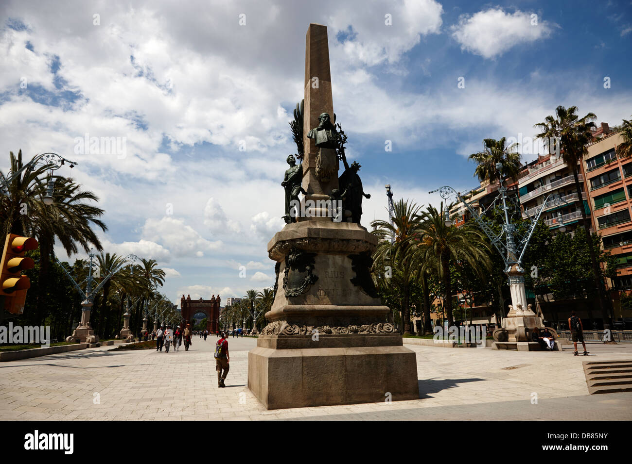 Denkmal, Francisco de Paula Rius und Taulet Passeig de Lluís Companys promenade Barcelona-Katalonien-Spanien Stockfoto