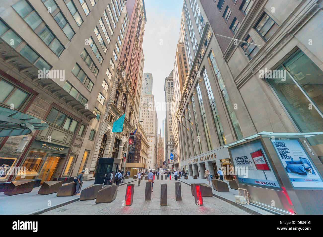Sicherheit an der Wall Street, Downtown Manhattan, New York City Stockfoto