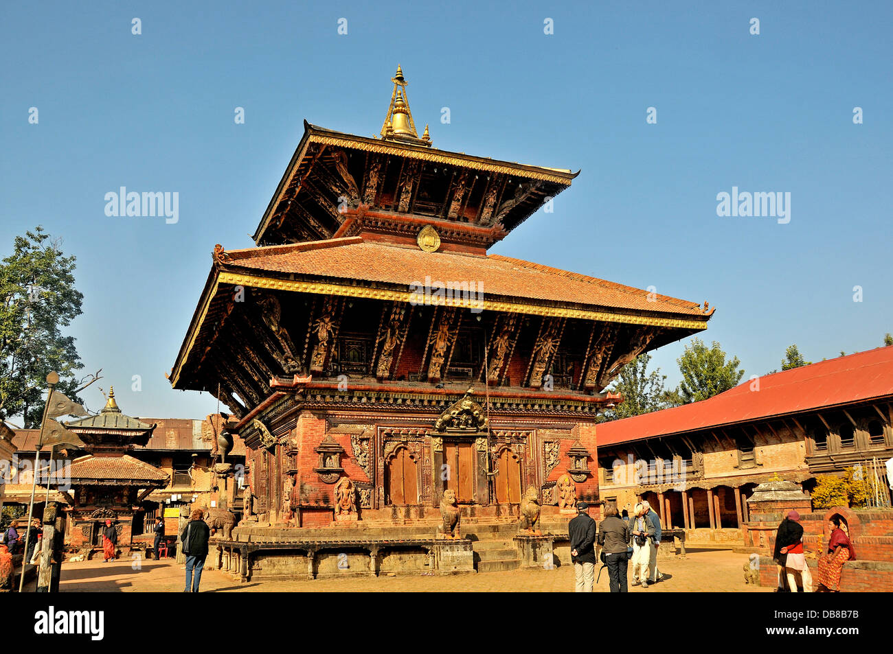 Tempel details Changu Narayan-Nepal Stockfoto